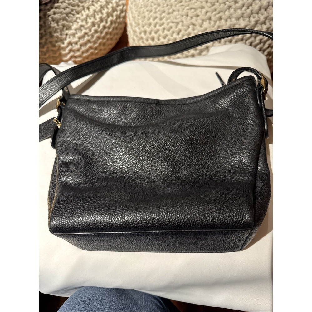 Coach Pebbled Leather Small Dufflette 36536 Shoulder Bag Purse Black Career City - Picture 3 of 10
